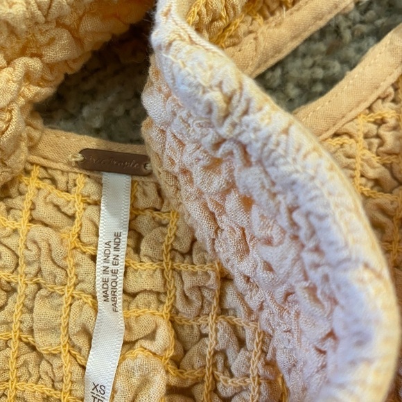 Free People Women’s Juliette Orange Smocked Romper Size XS - Picture 6 of 10